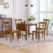 5-Piece Wood Square Drop Leaf Breakfast Nook Extendable Dining Table Set with 4 Ladder Back Chairs