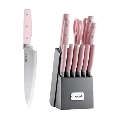 14-Piece Pink Kitchen Knife Set