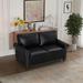 PU Leather Leisure Loveseat Chair Nails Accent Sofa Retro Recliner Bench Sofa Bed with Hidden Storage, for Living Room