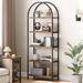 5 Tier Bookcase Arched Display Racks Tall Standing Storage Rack - 23.62"W x 70.87"H x11.02"D