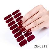 QIPOPIQ Nail Stickers Nail Polish 16 Strips Strips Nail Stickers Set For UVlamp Designer 3 Dimensions Fashionable Nail Art Stickers Nail Polish Strips Dark Colour Nail Polis Clearance