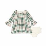 Burt s Bees Baby Girl Irish Plaid Dress & Diaper Cover Set Infant Girl Sizes 0-3 Months