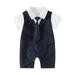 Girl Outfits White Vest Bowtie Tuxedo Onesie Overall Casual and Comfortable Boy Outfits