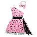 Tosmy Toddler Kids Caveman Girl Clothes Dog Bones Historical Cave Girl Dress Mesh Tulle Dress Princess Outfits Kids Party Dress