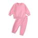 VERUGU Girls Outfits Children Boys Fall Winter Long Sleeve Round-Neck Blouses and Casual Loose Pants Baby Two Piece Suit Pink 7-8 Years