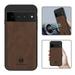 Mantto PU Leather Case for Google Pixel 8 Pro Retro Premium Luxury Slim Soft Non-Slip Grip Flexible Bumper Shockproof Full Body Protective Cover Phone Cases for Google Pixel 8 Pro Brown