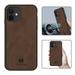 Mantto PU Leather Case for iPhone 11 Retro Premium Luxury Slim Soft Non-Slip Grip Flexible Bumper Shockproof Full Body Protective Cover Phone Cases For iPhone 11 Brown