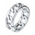 JahyShow Men s Miami Cuban Link Ring Stainless Steel Band Size 7-11 Biker Fashion