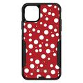 DistinctInk Case for iPhone 15 (6.1 Screen) - OtterBox Commuter Custom Black Case - Red White Bubbles Polka Dots - Polka Dot Pattern