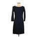 H&M Casual Dress - Sheath Scoop Neck 3/4 sleeves: Black Color Block Dresses - Women's Size Medium