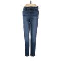 1822 Denim Jeggings - High Rise Skinny Leg Boyfriend: Blue Bottoms - Women's Size 27 - Dark Wash