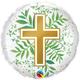 Qualatex Decorations Christening Day Golden Cross Greenery 18" Foil Balloons
