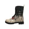 Schnürboots DOGO "Zipsy High-Top Boots Owls Family Damen Stiefeletten", Damen, Gr. 41, Normalschaft, blau (blau, grau), Lederimitat, Schuhe, Vegan