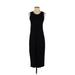 Eileen Fisher Casual Dress - Midi Scoop Neck Sleeveless: Black Solid Dresses - Women's Size P Petite