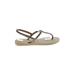 Havaianas Sandals: Gold Solid Shoes - Women's Size 39 - Open Toe