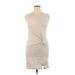 Stateside Casual Dress - Bodycon Crew Neck Sleeveless: Gray Print Dresses - Women's Size Large