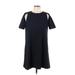 Zara W&B Collection Casual Dress - Mini Crew Neck Short sleeves: Black Print Dresses - Women's Size Large