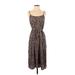 American Eagle Outfitters Casual Dress - Midi Scoop Neck Sleeveless: Brown Dresses - Women's Size P