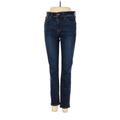 J.Crew Jeggings - Mid/Reg Rise Skinny Leg Boyfriend: Blue Bottoms - Women's Size 27 - Dark Wash