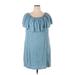 Spense Casual Dress - Shift: Blue Solid Dresses - Women's Size 2X-Large