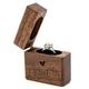 MUUJEE Slim Engagement Ring Box - Engraved Wooden Ring Box for Wedding Ceremony Engagement Proposal, Ring Bearer Box, Christmas Birthday Gift Ideas (Pinky Promise)