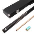 Jonny 8 Ball SNIPER 57 Inch 2 Piece Pool Cue and Case Set 8mm Tip Black Reinforced Case + 2 Chalks (Grey)