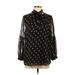 Calvin Klein Long Sleeve Blouse: Black Polka Dots Tops - Women's Size Medium