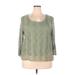 Lane Bryant 3/4 Sleeve Blouse: Green Tops - Women's Size 22 Plus