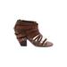 Matisse Heels: Brown Print Shoes - Women's Size 8 - Open Toe