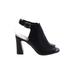 Vince Camuto Heels: Black Solid Shoes - Women's Size 7 1/2 - Peep Toe