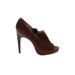 Calvin Klein Ankle Boots: Slip-on Stiletto Cocktail Brown Print Shoes - Women's Size 8 1/2 - Peep Toe