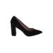 Nine West Heels: Slip-on Chunky Heel Cocktail Black Print Shoes - Women's Size 8 1/2 - Pointed Toe