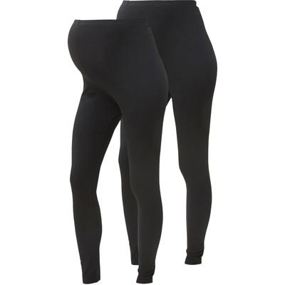 Umstandsleggings MAMALICIOUS "MLLEA", Damen, Gr. XS (34), N-Gr, schwarz (schwarz, schwarz), Jersey, Obermaterial: 95% Baumwolle, 5% Elasthan, unifarben, Basic, lang, Hosen, in körpernahem Fit