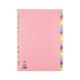 A4 20-Part Manilla Divider Pink with Assorted Tabs - WX01517