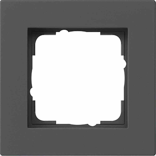 Gira Rahmen, 1f, schwarz, matt, Kunststoff, geeignet für Unterputz-Installation, Flächenbündige Ausführung, Thermoplast Image