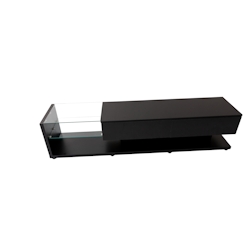 Merax Lowboard mit Glasablagen und Schubladen, TV-Schrank hochglänzend mit LED, TV-Board, TV-Ständer, Breite:170cm, Schwarz