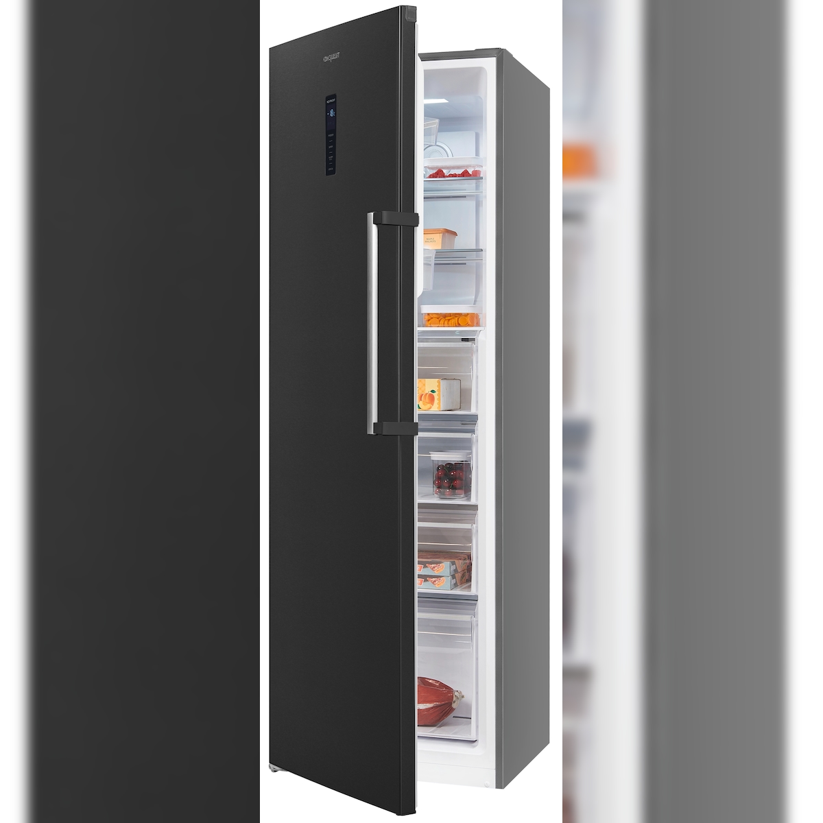 Exquisit Gefrierschrank GS295-NF-H-040D inoxlook-az | Gefrierschrank NoFrost 274 L Volumen | 4* Schnellgefrieren | Alarm | Gefrierschrank Gross Image