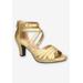 Women's Crissa Casual Sandal by Easy Street in Gold Satin (Size 12 M)