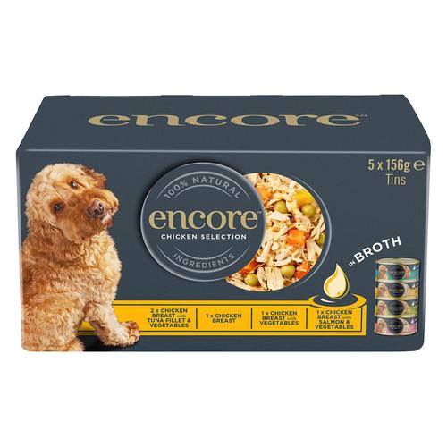 Sparpaket: 20x156g Encore Dose Mix Hühnchen-Auswahl (4 Sorten) Hundefutter nass