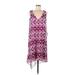 Dana Buchman Casual Dress - Mini V-Neck Sleeveless: Purple Dresses - New - Women's Size 6