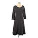 Talbots Casual Dress - A-Line: Gray Chevron/Herringbone Dresses - Women's Size 4