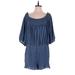 Her Entire Name Says Grace Casual Dress - Mini Boatneck 3/4 sleeves: Blue Print Dresses - Women's Size Large