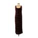 Rickie Freeman for T.J Nites Cocktail Dress - Sheath Scoop Neck Sleeveless: Brown Solid Dresses - Women's Size 6