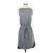 Athleta Casual Dress - Mini Crew Neck Sleeveless: Gray Solid Dresses - Women's Size 2X-Small