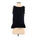 Ann Taylor LOFT Sleeveless T-Shirt: Black Tops - Women's Size Small