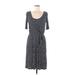 H&M Casual Dress - A-Line Scoop Neck Short sleeves: Blue Print Dresses - Women's Size Medium