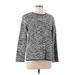 Lennie For Nina Leonard Pullover Sweater: Silver Color Block Tops - Women's Size Medium