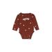 Carter's Long Sleeve Onesie: Brown Bottoms - Size 6 Month