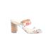 Unisa Mule/Clog: Slide Chunky Heel Feminine Tan Shoes - Women's Size 8 - Open Toe