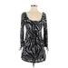 No Boundaries Casual Dress - Mini: Black Zebra Print Dresses - Women's Size 7